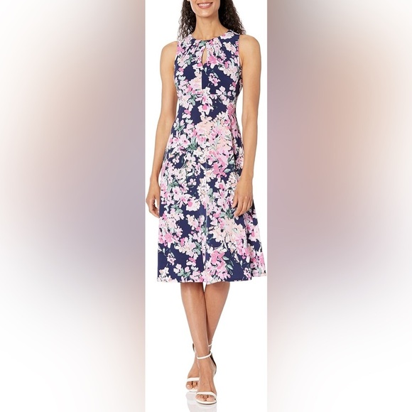 London Times Dresses & Skirts - London Times Women's Printed Sleeveless Versatile Empire A-line Midi Dress NWT​​